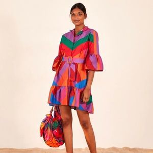 NWT - Farm Rio Amanda Stripes dress. Size M